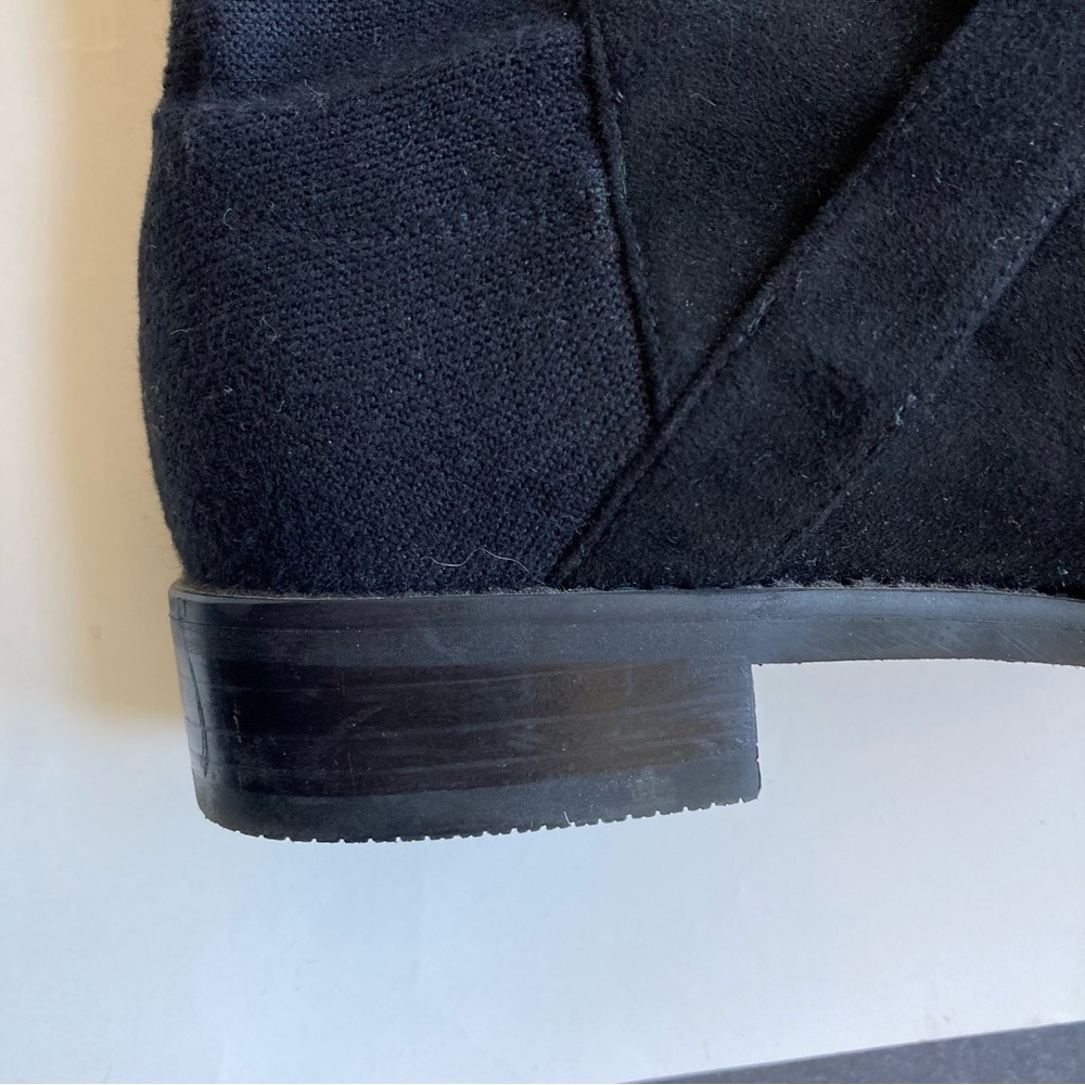 Stuart Weitzman Black Over-the-Knee Suede Boots with Gold Accent - Picture 12 of 16